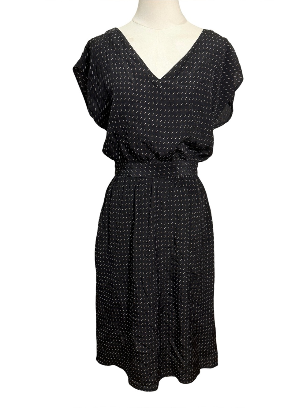 No.6 Store Silk Dot Print Midi Dress Black Size Small - Picture 3 of 13